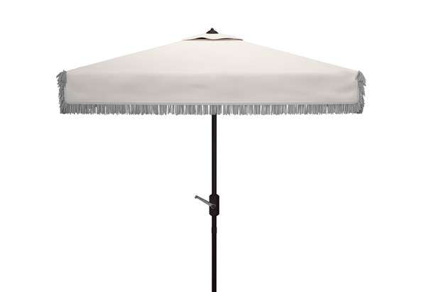 Safavieh Milan Fringe 7.5 Ft Square Crank Umbrella | Umbrellas |  Modishstore  - 4