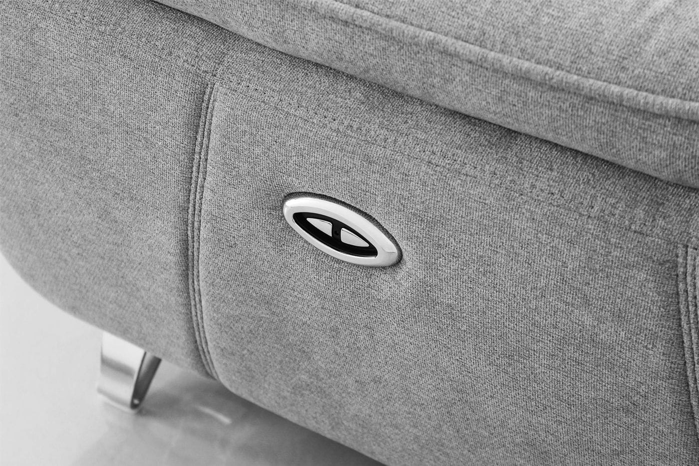 Divani Casa Paul - Contemporary Grey Fabric 3-Seater Sofa w/ Electric Recliners-5