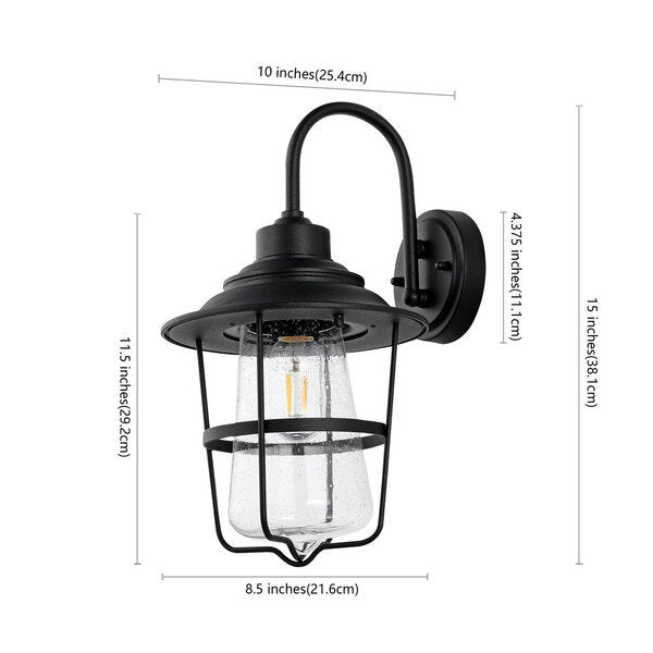 Safavieh Penber Outdoor Wall Sconce Set Of 2 - Black | Outdoor Lights | Modishstore - 3