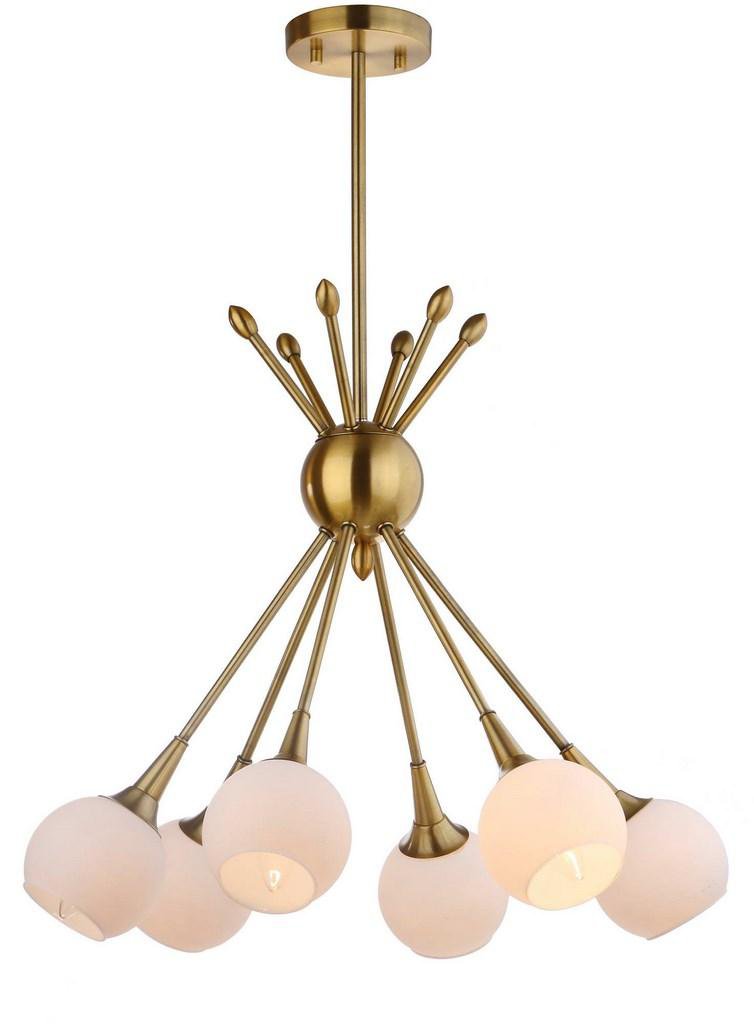 Safavieh Justine 6 Light 22-Inch Dia Adjustable Pendant - Brass Gold | Pendant Lamps | Modishstore - 3