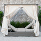 Renava Marin Outdoor Beige Canopy Sunbed | Modishstore | Outdoor Recliners & Lounge Chairs