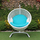 Renava Doheny Outdoor White & Aqua Blue Hanging Chair-2