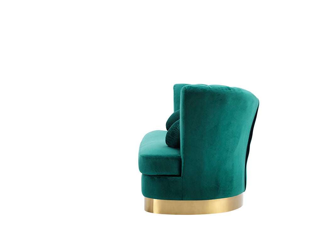 Divani Casa Arvada Modern Green Velvet & Gold Sofa-2