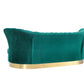 Divani Casa Arvada Modern Green Velvet & Gold Sofa-3