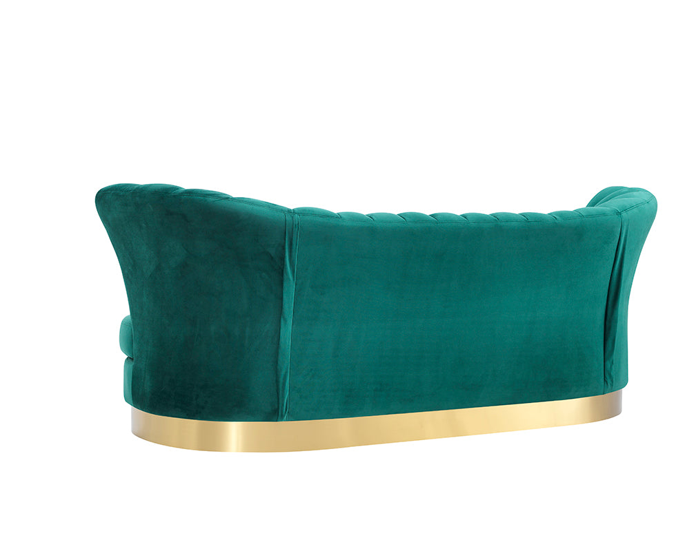 Divani Casa Arvada Modern Green Velvet & Gold Sofa-3