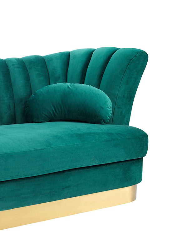 Divani Casa Arvada Modern Green Velvet & Gold Sofa-4