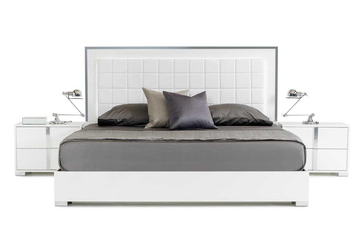 Modrest San Marino Modern White Bed | Modishstore | Beds