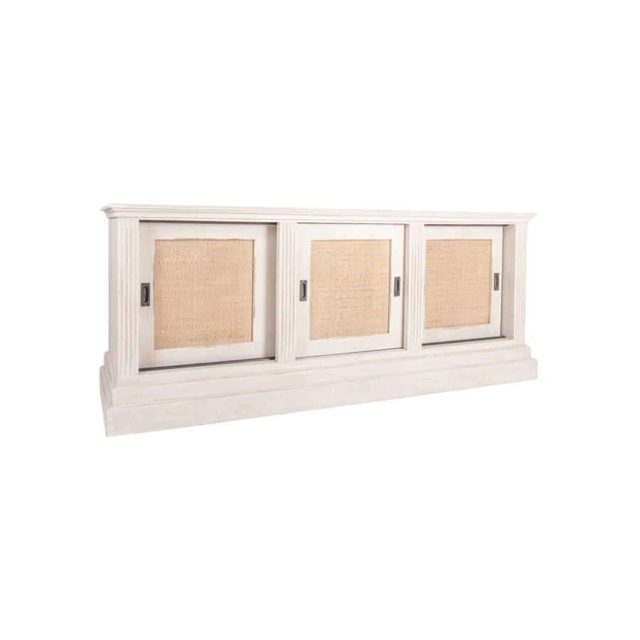 Charlotte Bayur/Wicker 3 Door Sideboard with Rattan Inset by Jeffan | Sideboards | Modishstore