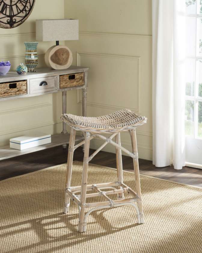 Safavieh Rayna Wicker Bar Stool | Bar Stools | Modishstore - 2