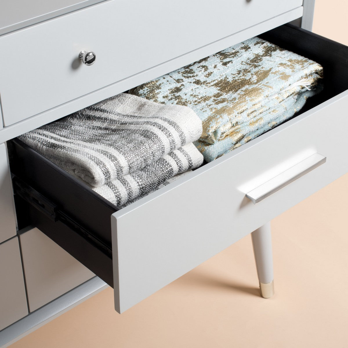 Safavieh Madden Retro Dresser - Gray and Silver | Dressers | Modishstore - 5