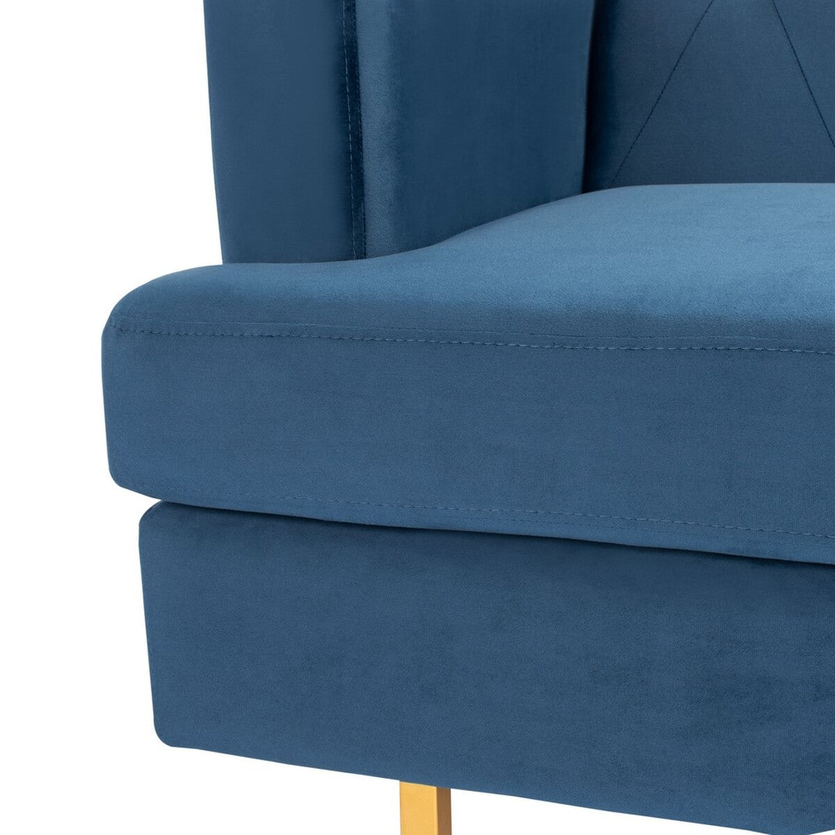 Safavieh Konrad Velvet Sofa - Navy | Sofas | Modishstore - 5