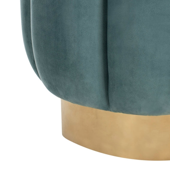Safavieh Maxine Channel Tufted Otttoman - Seafoam | Ottomans | Modishstore - 5