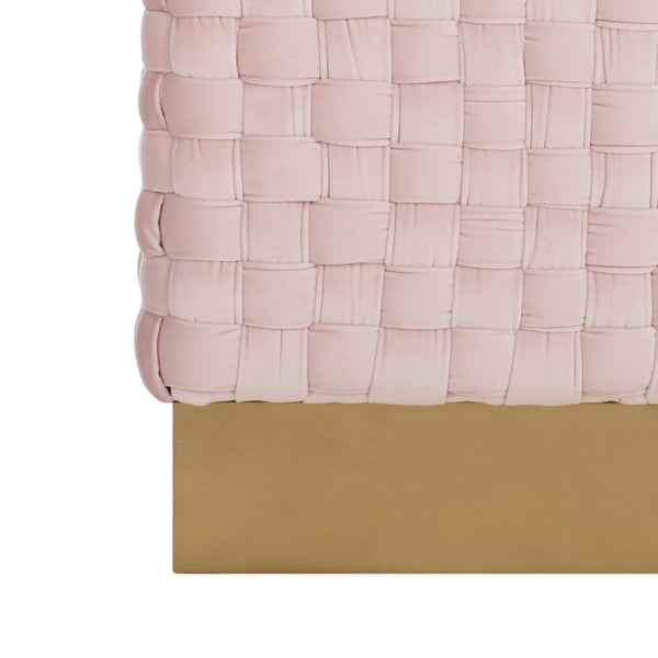 Safavieh Ravyn Woven Velvet Ottoman - Pink | Ottomans | Modishstore - 5