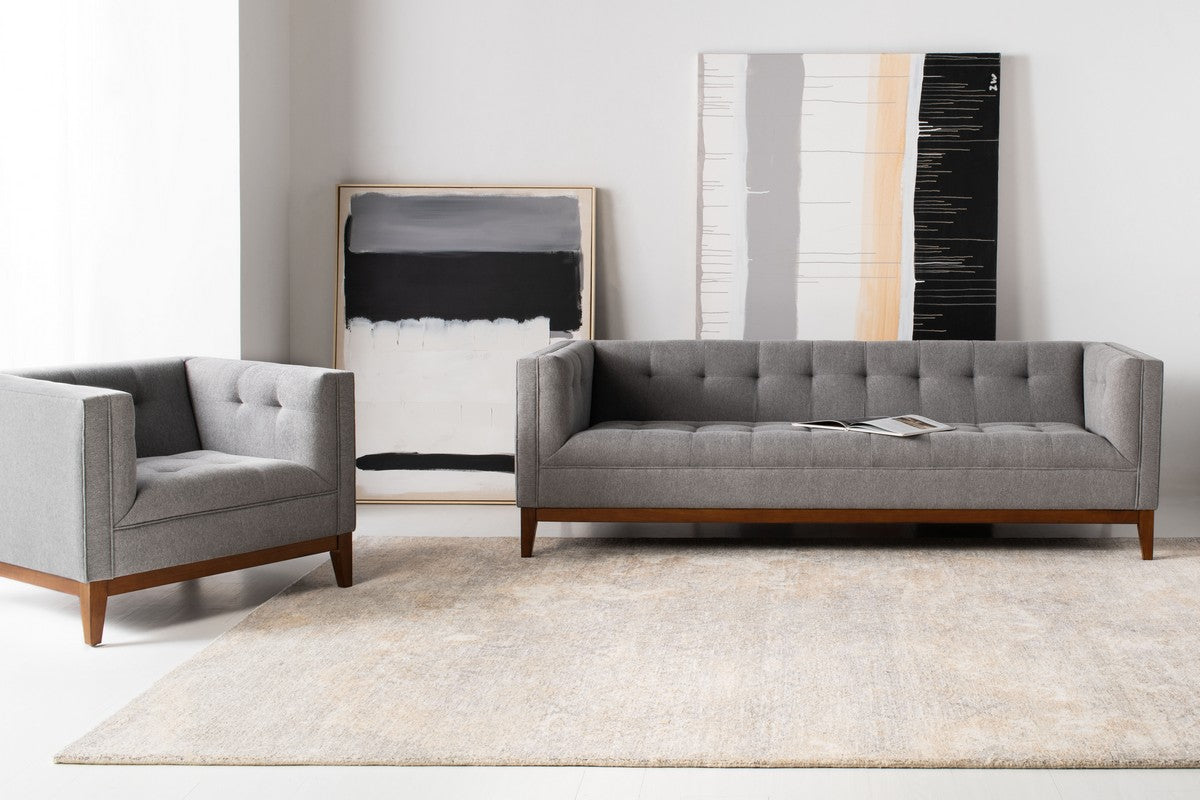 Safavieh Garnet Linen Tufted Arm Chair | Armchairs | Modishstore - 5