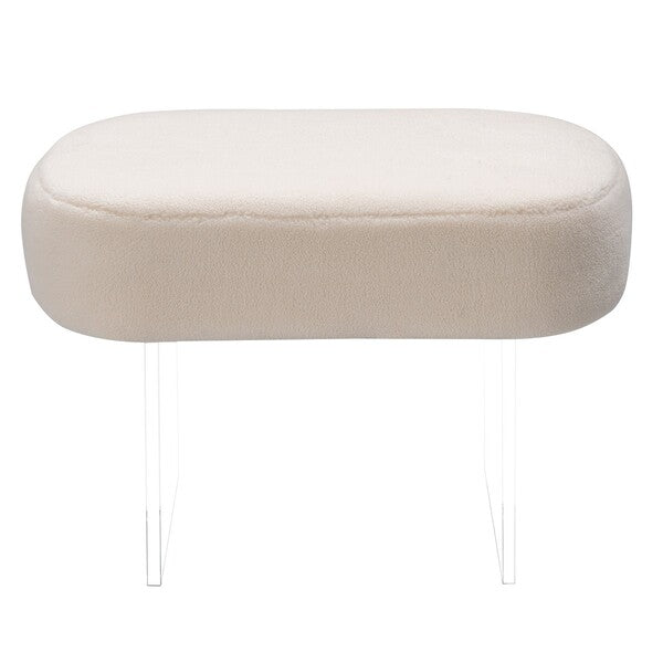 Safavieh Warren Faux Sheepskin Ottoman | Ottomans | Modishstore - 4