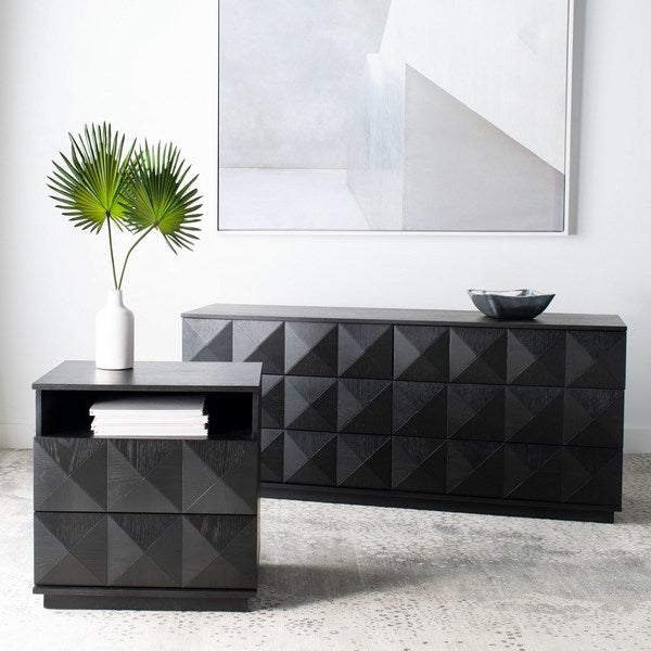 Safavieh Patty 6 Drawer Dresser - Black | Dressers | Modishstore - 5