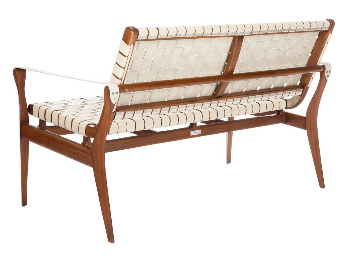 Safavieh Dilan Leather Loveseat - White | Loveseats | Modishstore - 5