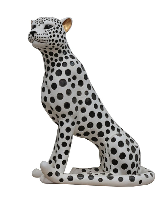 Modrest Snow Leopard - White & Black Sculpture | Modishstore | Sculptures