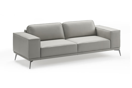 Coronelli Collezioni Soho - Contemporary Italian Light Grey Leather Sofa | Modishstore | Sofas