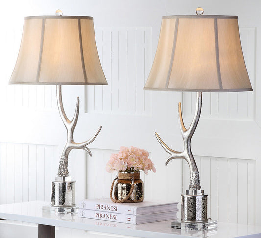 Safavieh Adele Antler 16-Inch H Table Lamp Set Of 2 - Silver | Table Lamps | Modishstore