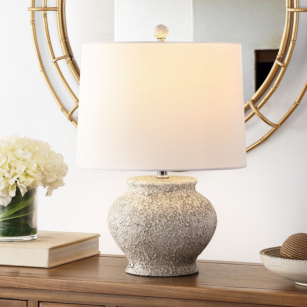Safavieh Imran Resin Table Lamp - Light Grey | Table Lamps | Modishstore - 3