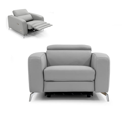 Coronelli Collezioni Turin - Italian White Leather Recliner Chair | Lounge Chairs | Modishstore