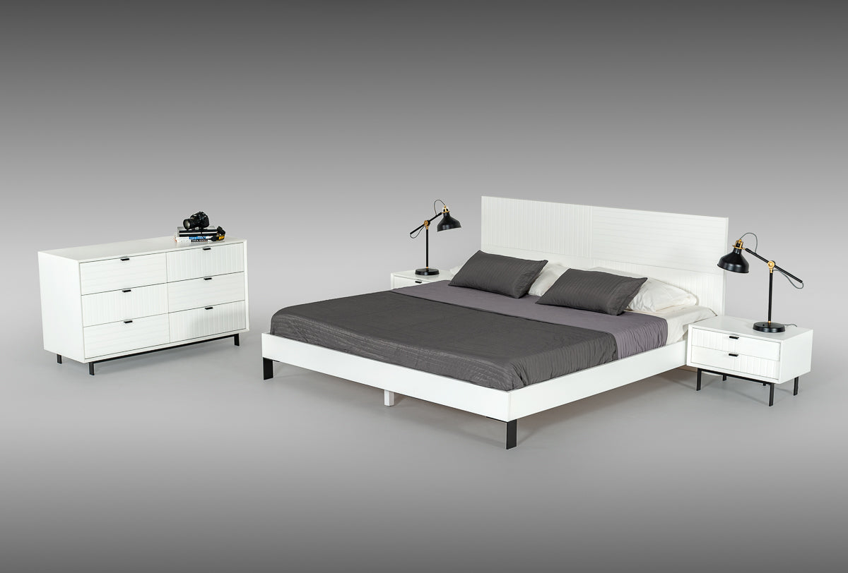 Nova Domus Valencia Contemporary White Bedroom Set | Bedroom Sets | Modishstore - 2