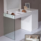 Modrest Volare - Modern White Floating Glass Vanity With Mirror-2