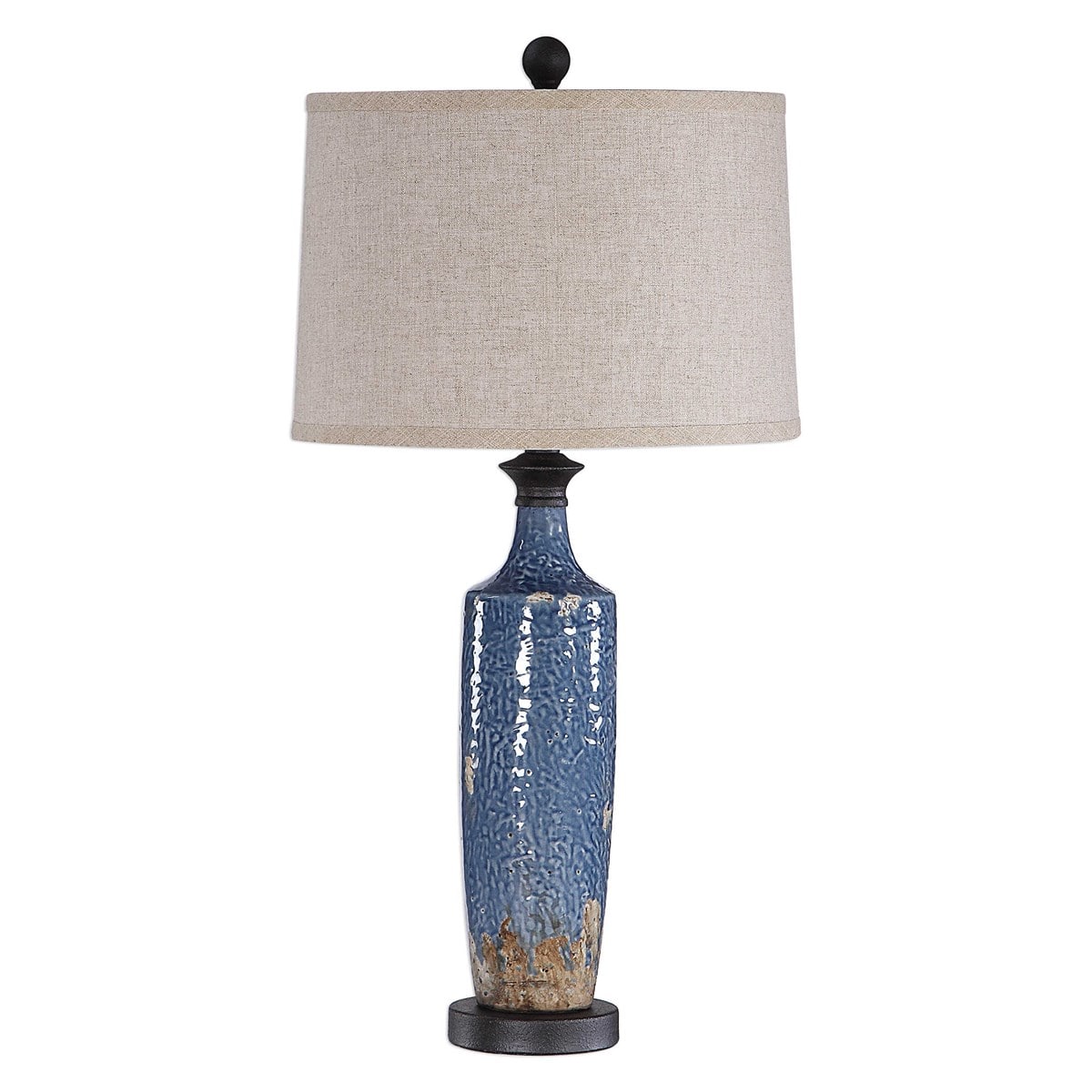 Blue/Heavy Dark Khaki Bronze Distressing Table Lamps by Modish Store | Table Lamps | Modishstore - 6