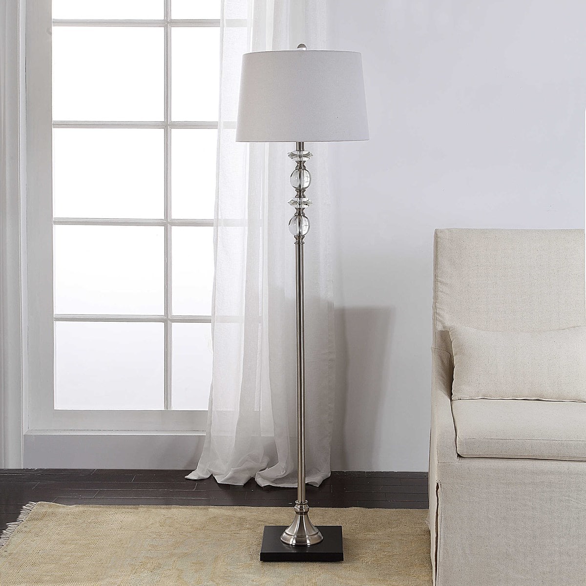 62" Tall Buffet Floor Lamp with Crystal Accents by Modish Store | Floor Lamps | Modishstore - 7