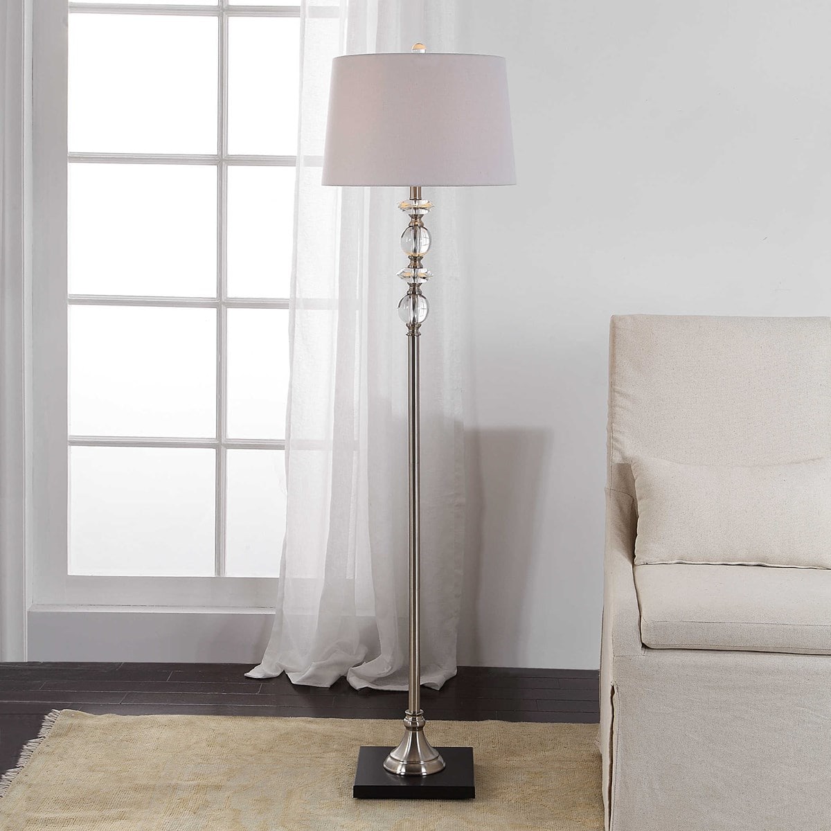 62" Tall Buffet Floor Lamp with Crystal Accents by Modish Store | Floor Lamps | Modishstore - 5