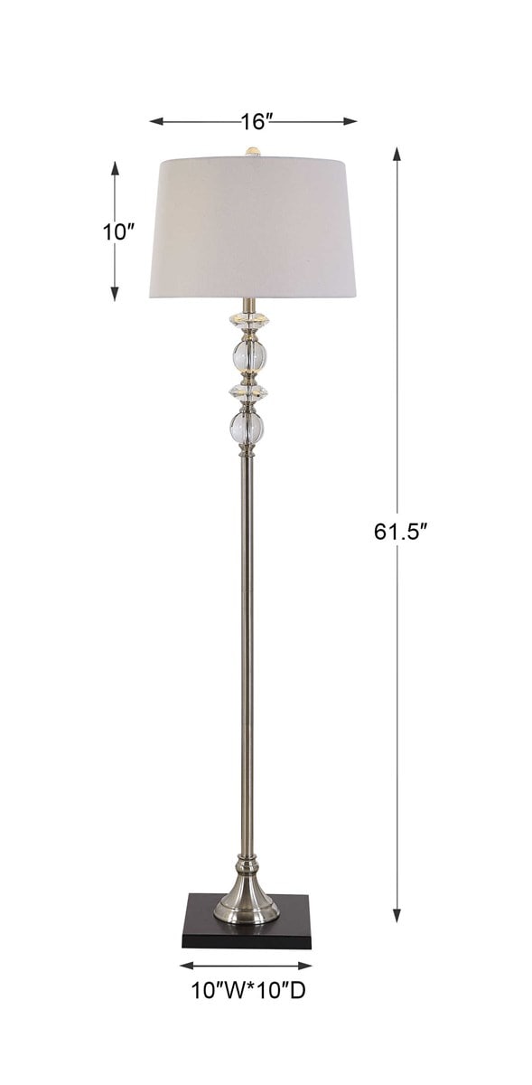 62" Tall Buffet Floor Lamp with Crystal Accents by Modish Store | Floor Lamps | Modishstore - 6