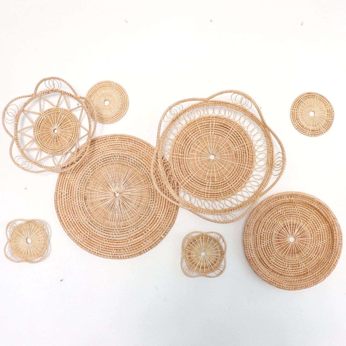 Hom - Rattan Wall Art DeCor Hanging (Set Of 8) By Thaihome | Wall Decor | Modishstore - 5