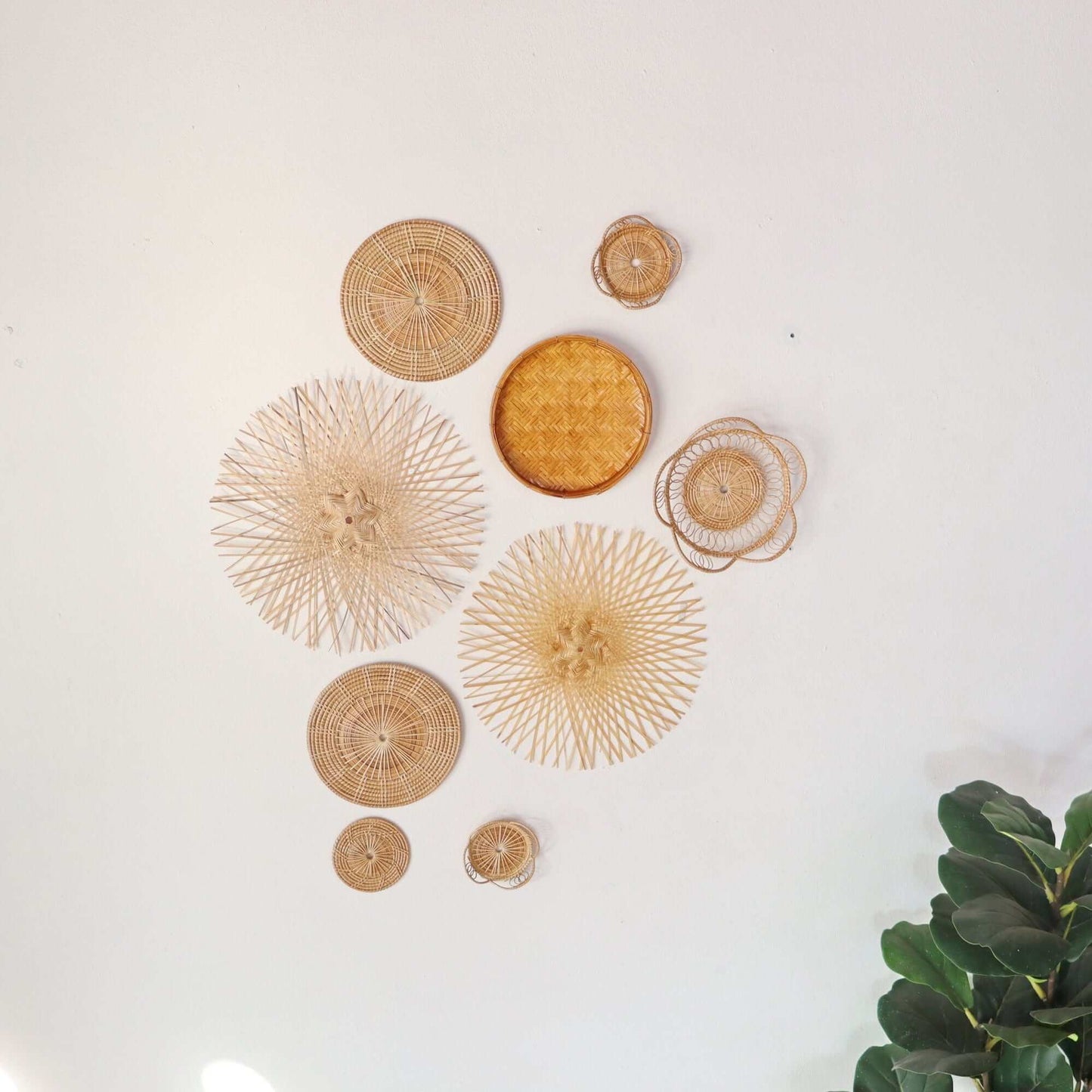 Ka Tin - Bamboo Wall Hanging Set Of 9 By Thaihome | Wall Art | Modishstore - 5