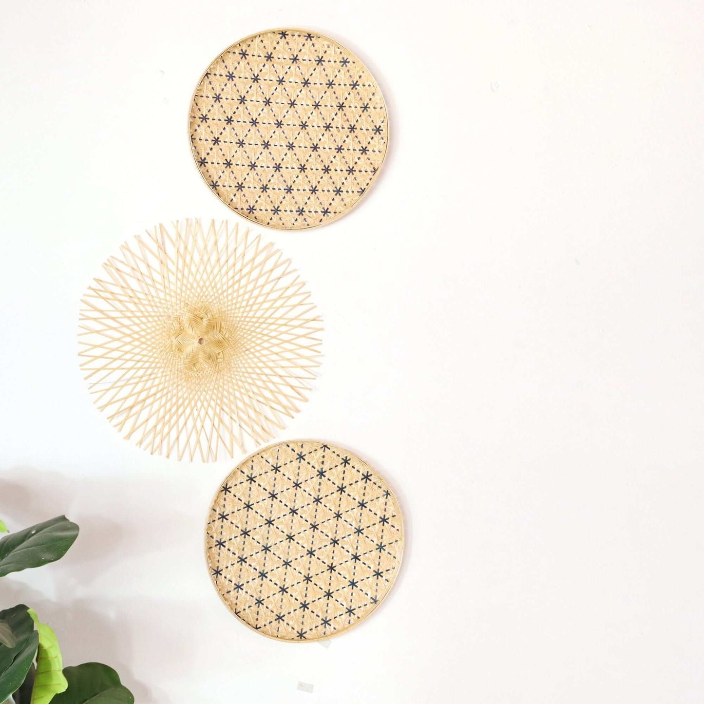 Kem Ma Pat- Bamboo Woven Wall Hangings (Set Of 3) By Thaihome | Wall Art | Modishstore - 6