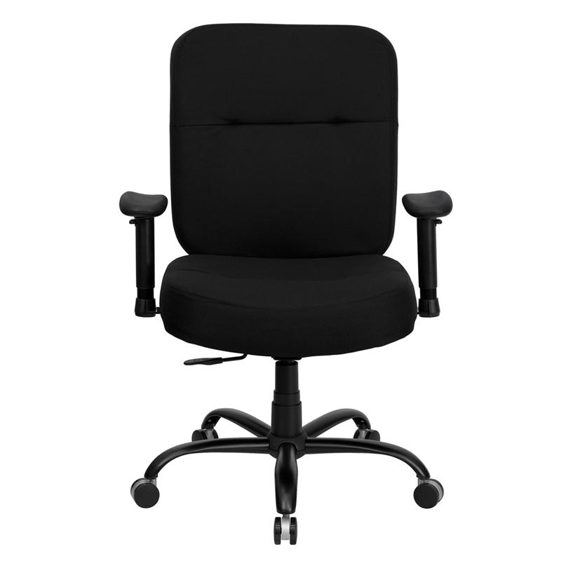 Hercules Series Big & Tall 400 Lb. Rated Black Fabric Rectangular Back Ergonomic Office Chair With Arms By Flash Furniture | Office Chairs | Modishstore - 4