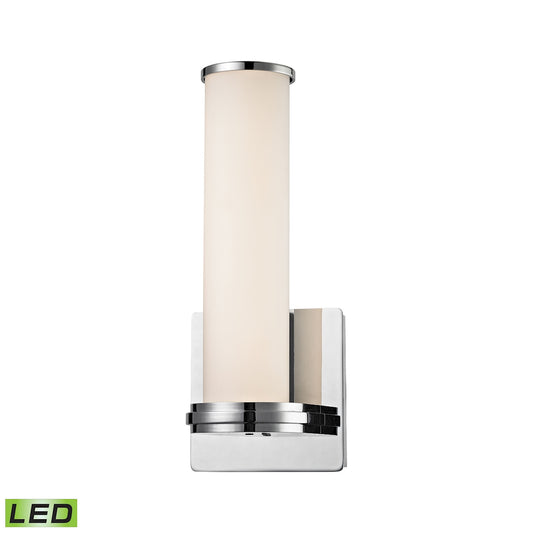 Baton 1-Light Sconce in Chrome with Opal White Glass Diffuser - Integrated LED ELK Lighting | Sconces | Modishstore