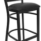 Flash Furniture Hercules Series Black Ladder Back Metal Restaurant Barstool - Black Vinyl Seat | Bar Stools | Modishstore