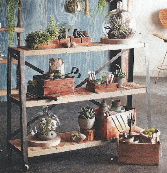 Roost Boatwood Low Shelf on Casters