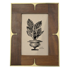 Picture Frame, Wood & Brass 4x6 Set Of 4 By HomArt