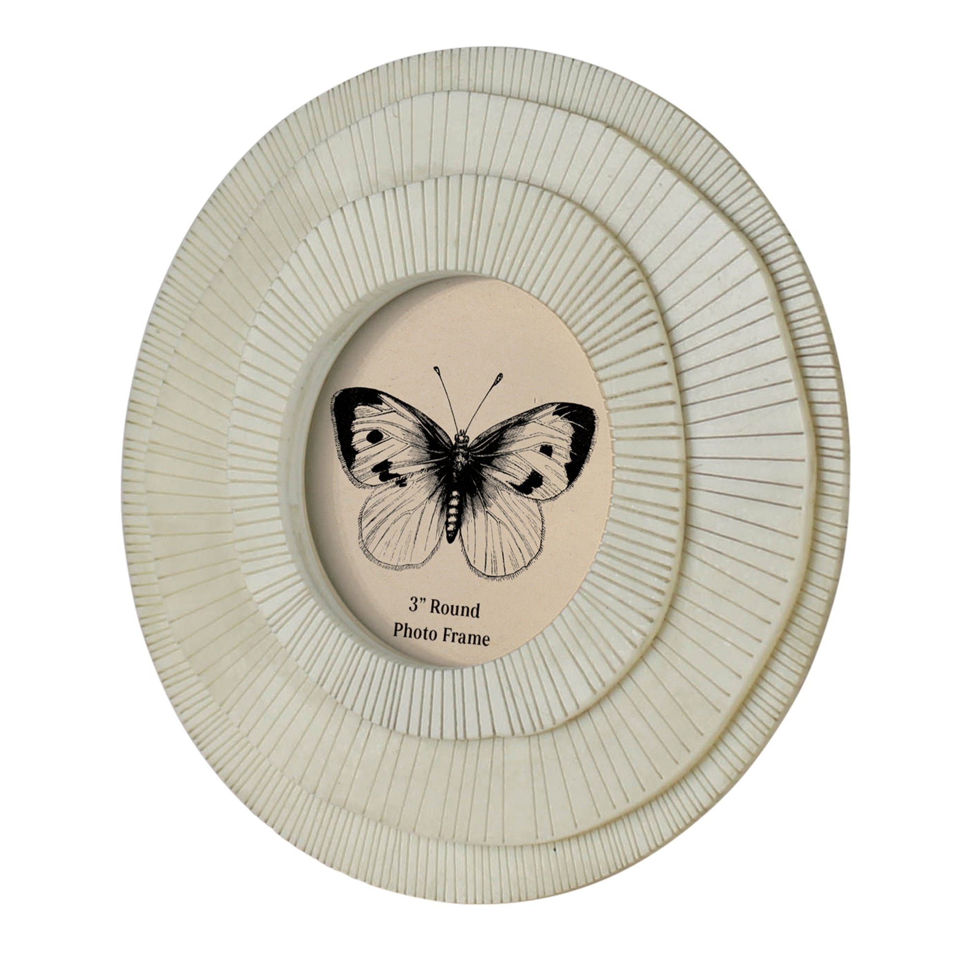 Layered Round Frame, White - 3” Set Of 4 By HomArt | Frames | Modishstore - 3