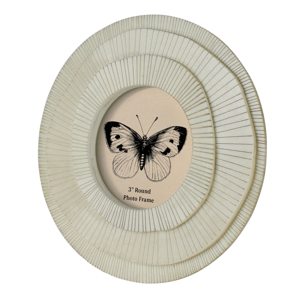 Layered Round Frame, White - 3” Set Of 4 By HomArt | Frames | Modishstore - 3