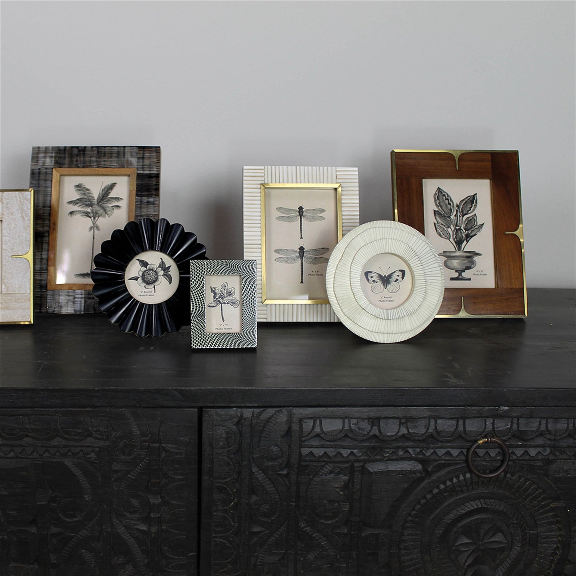 Layered Round Frame, White - 3” Set Of 4 By HomArt | Frames | Modishstore