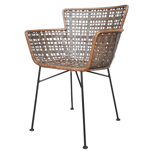 Balboa Arm Chair, Iron & Rattan By HomArt | Armchairs | Modishstore - 1