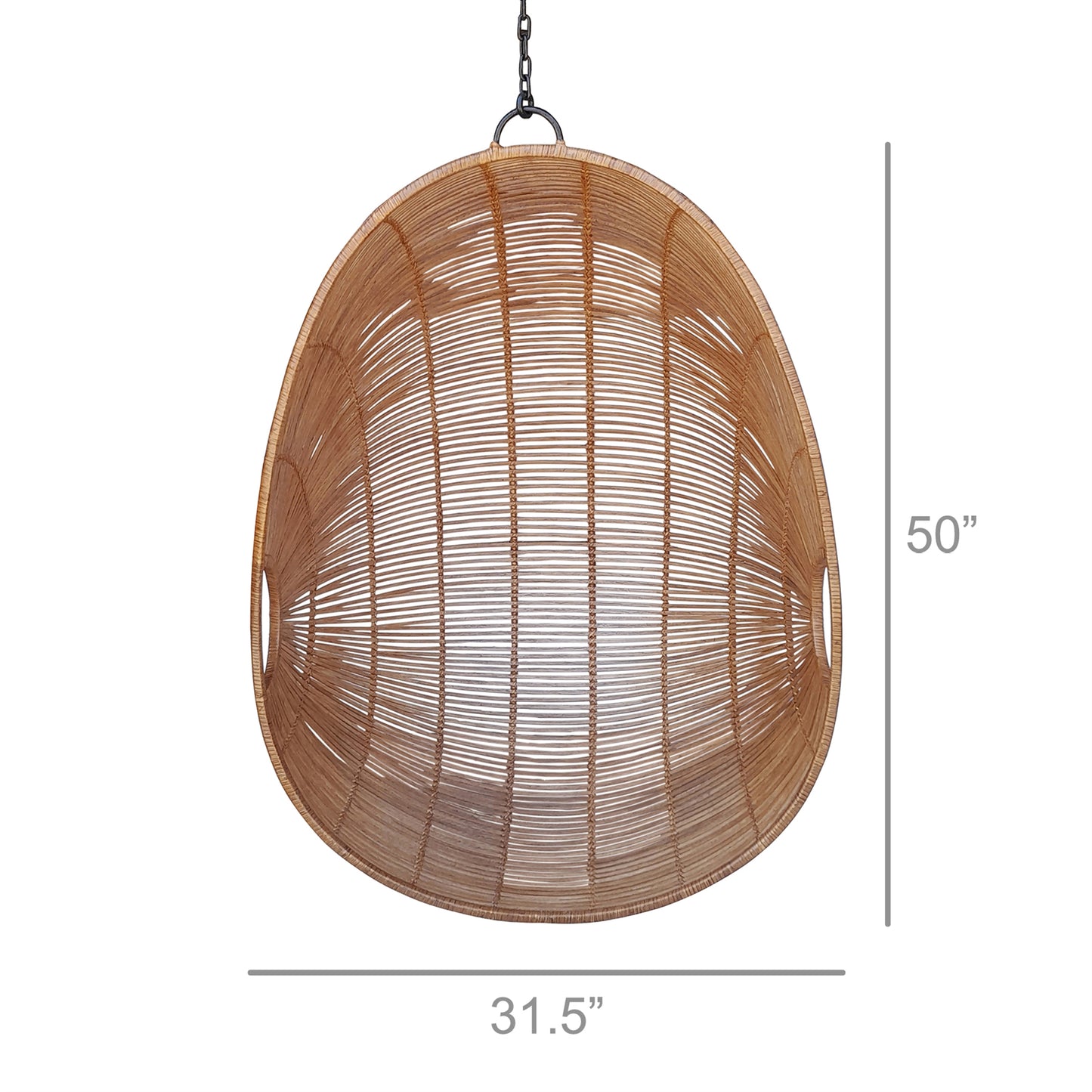 Alva Hanging Chair, Iron & Rattan By HomArt | Outdoor Porch Swings | Modishstore - 3