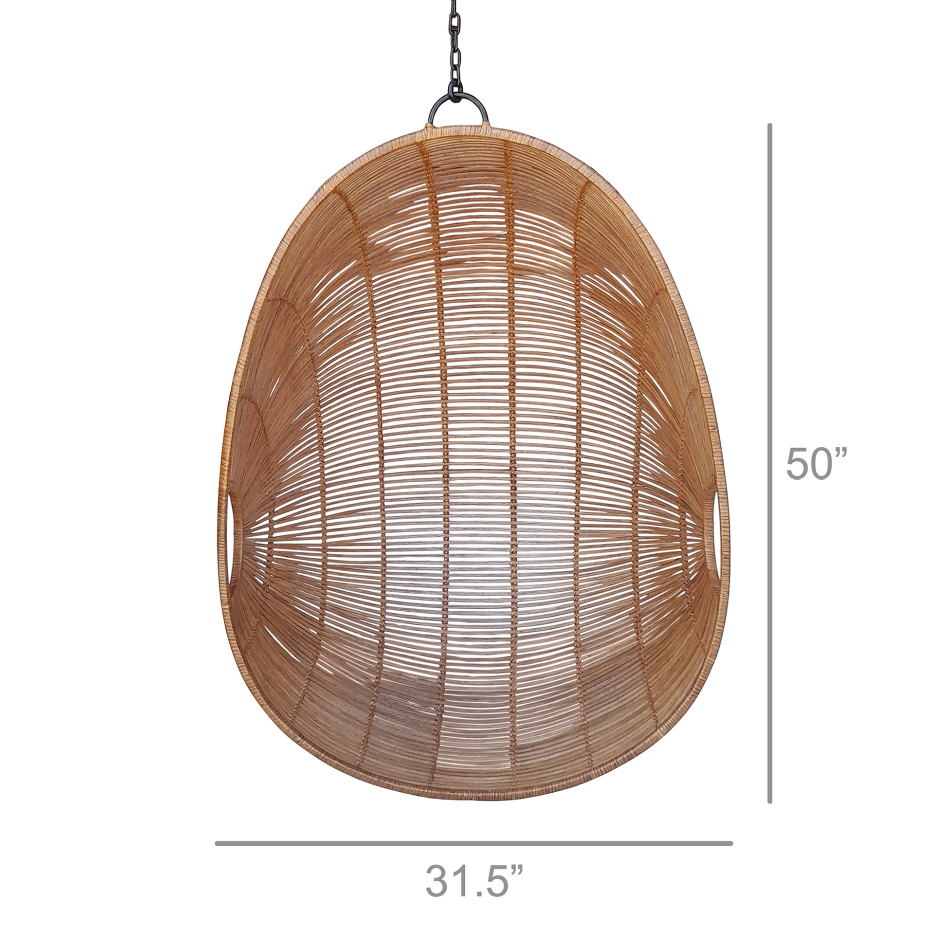 Alva Hanging Chair, Iron & Rattan By HomArt | Outdoor Porch Swings | Modishstore - 3