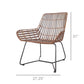 Hermosa Lounge Chair, Iron & Rattan By HomArt | Lounge Chairs | Modishstore - 2