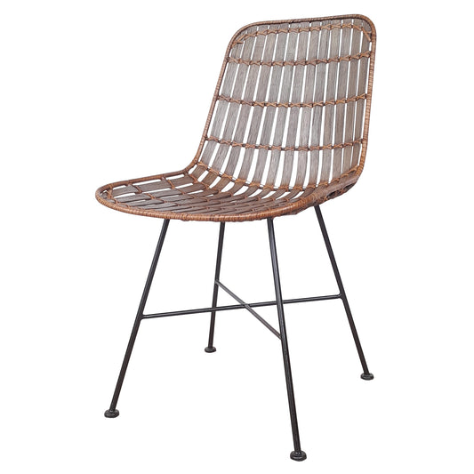 Hermosa Side Chair, Iron & Rattan Set Of 4 By HomArt | Side Chairs | Modishstore - 1