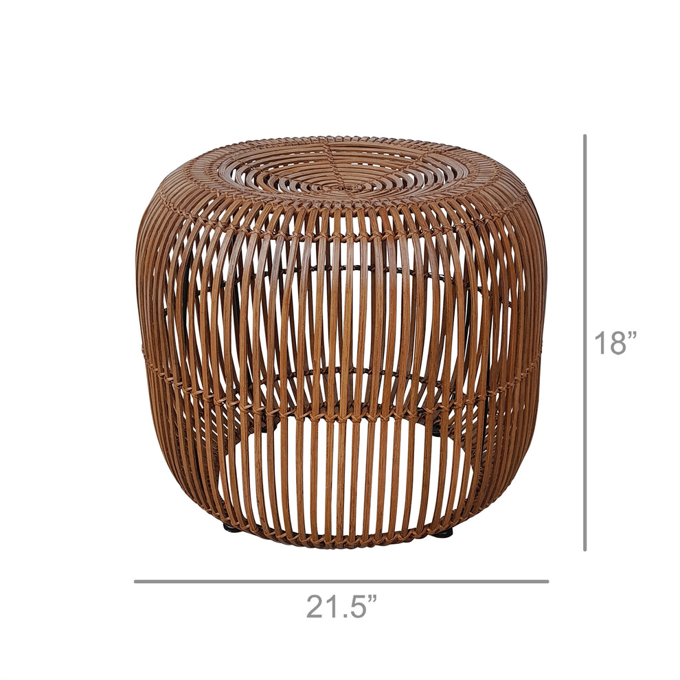 Estrada Stool, Iron & Rattan Set Of 4 By HomArt | Stools | Modishstore - 2