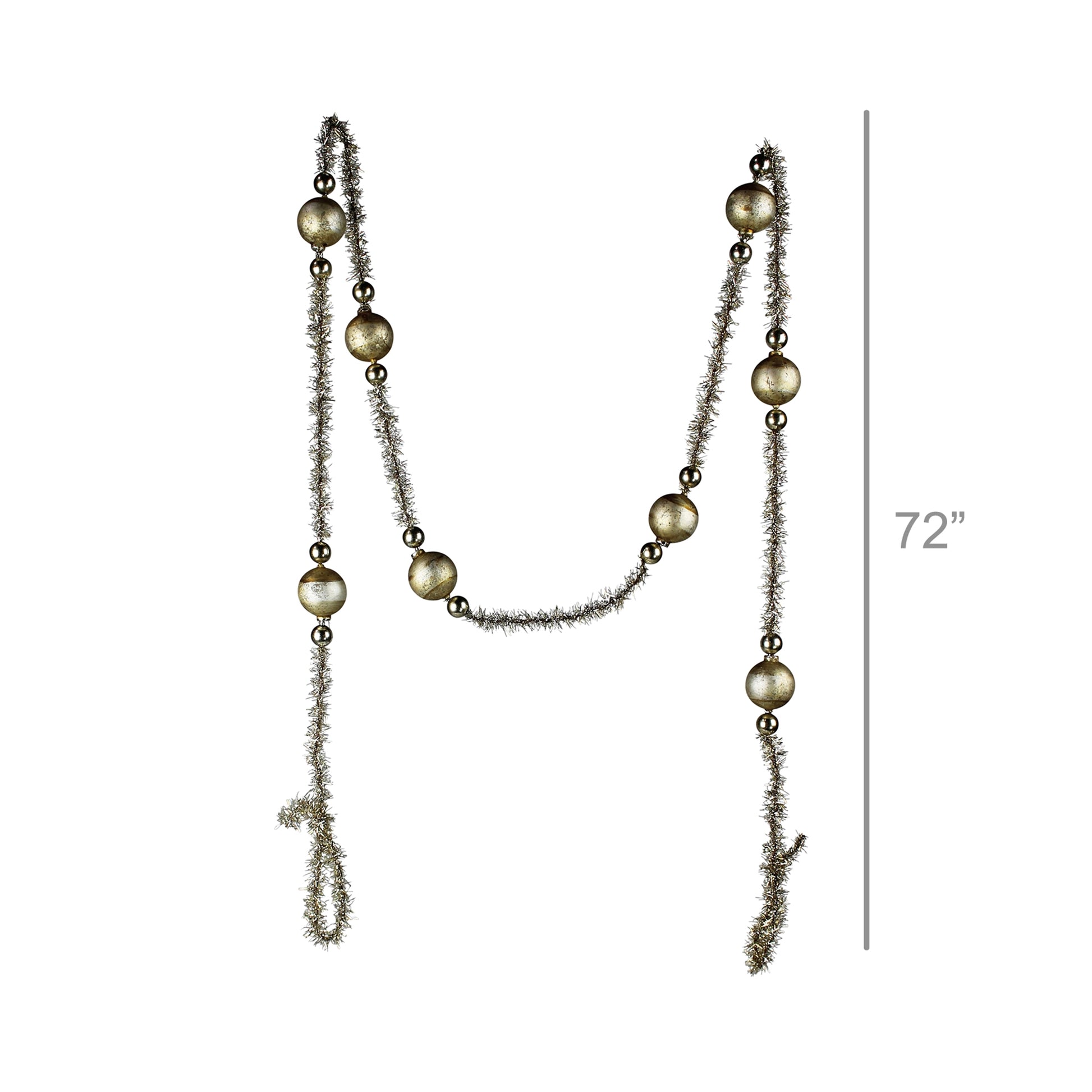 Glass & Tinsel Garland, Gold Set Of 4 By HomArt | Garland & Wreath | Modishstore - 3